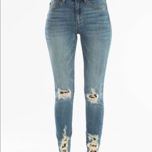 KanCan Leopard Patch Jeans
